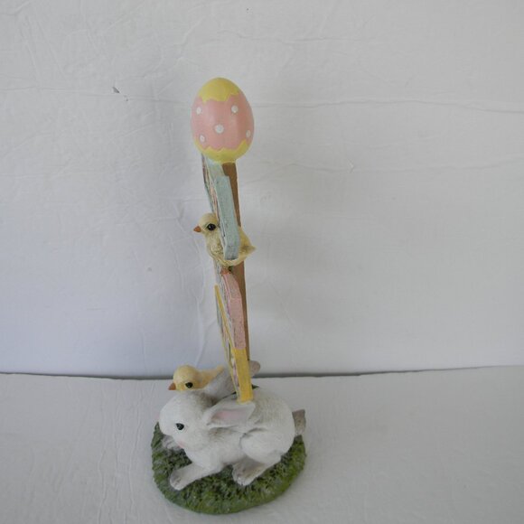 NEW 12.5" Easter Sign with Bunny and Chick by VALERIE PARR HILL - Picture 2 of 3